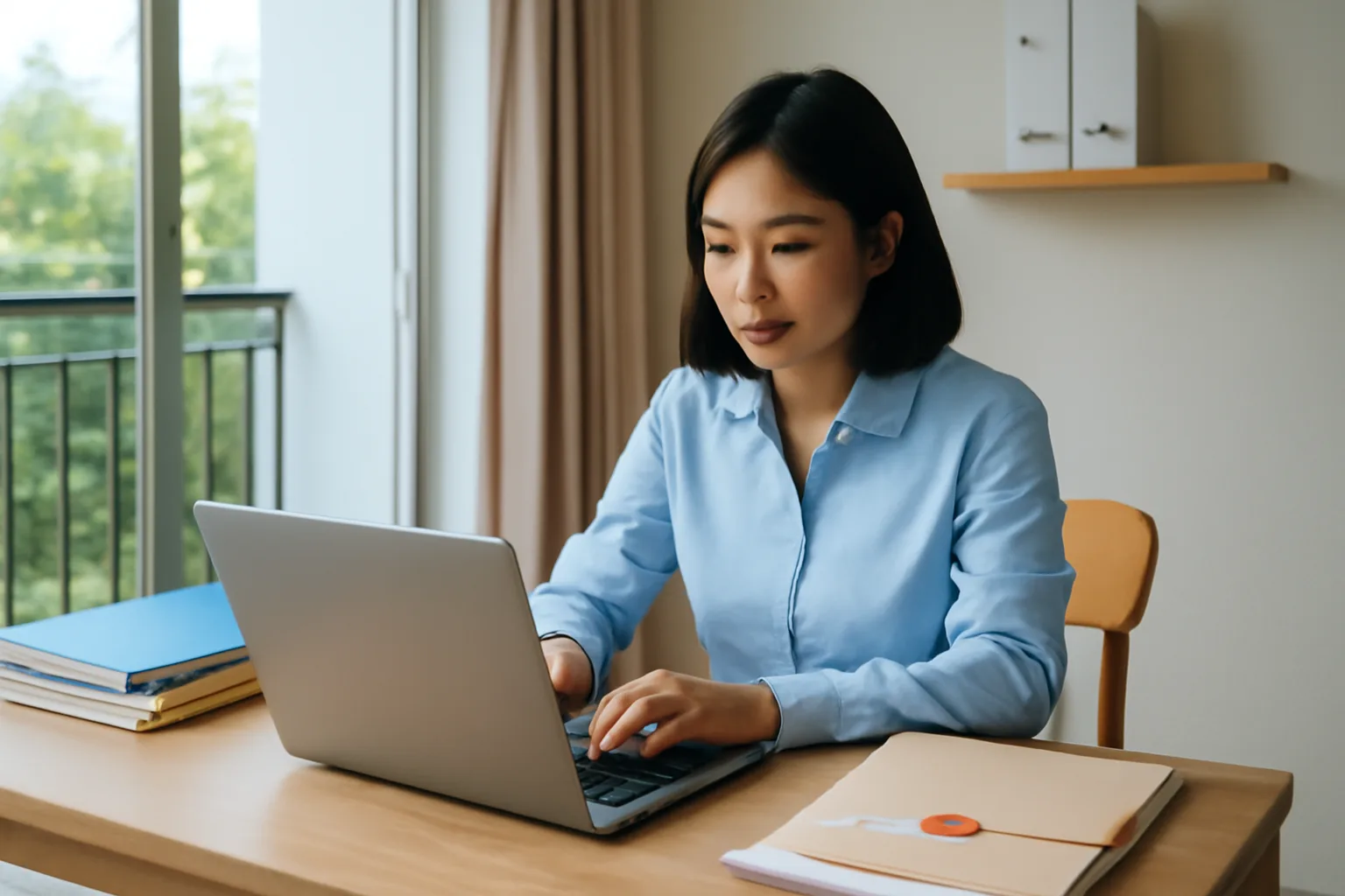 Kế toán làm việc một mình tại bàn làm việc ở nhà
